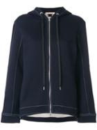Marni - Flared Zip-up Hoodie - Women - Cotton/polyamide - 36, Blue, Cotton/polyamide