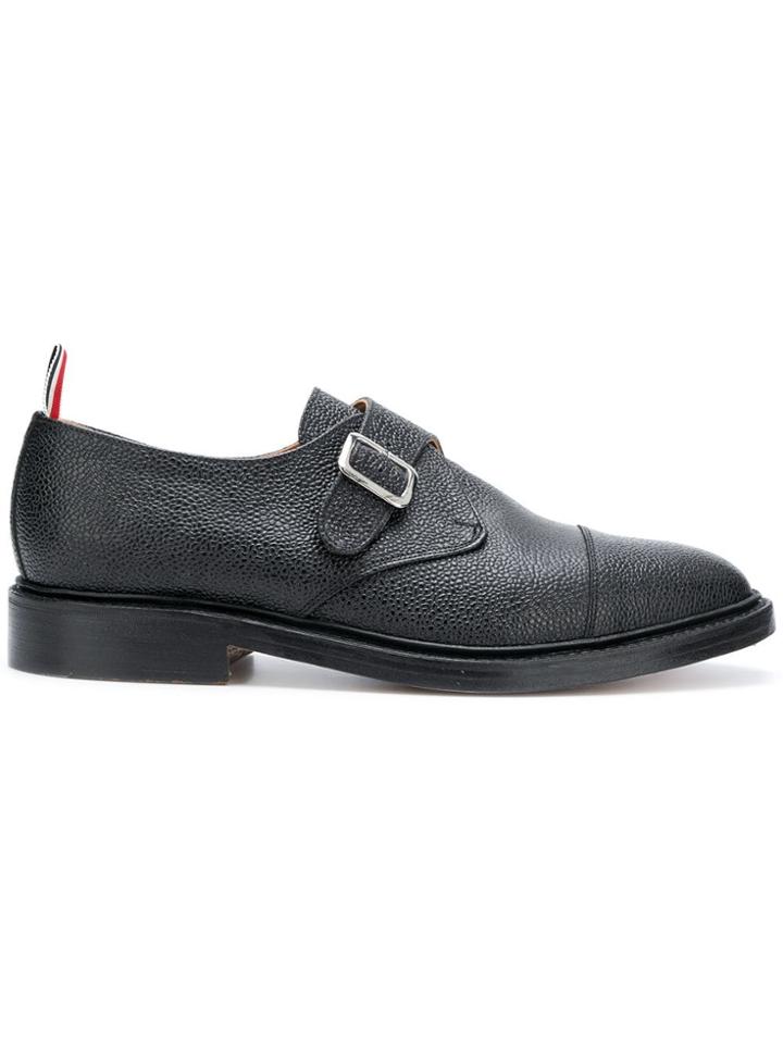 Thom Browne Single Monk Strap Leather Shoe - Black