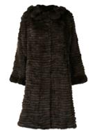 Liska Felia Trimmed Long Coat - Brown