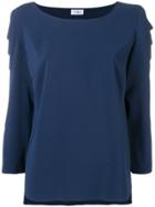 Akris Punto Scalloped Sleeve Blouse - Blue