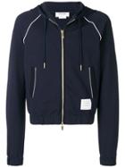 Thom Browne Double-knit Tech Zip-up Hoodie - Blue