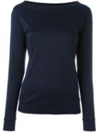 Eleventy Boat Neck T-shirt, Women's, Size: Xl, Blue, Cotton