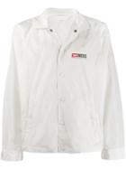 Diesel Logo Print Shirt Jacket - White