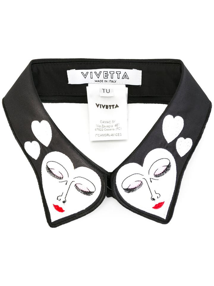 Vivetta Heart-shaped Collar, Women's, Black, Cotton