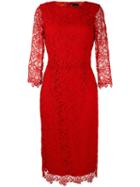 Ermanno Ermanno - Fitted Dress - Women - Polyester/viscose - 44, Women's, Red, Polyester/viscose