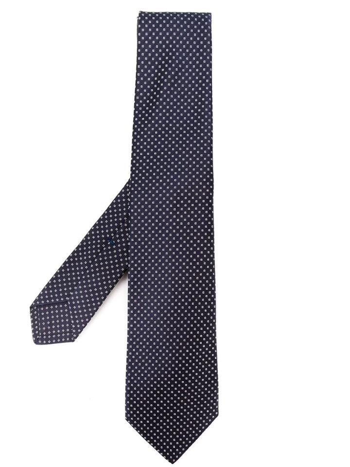 Kiton Silk Woven Tie - Blue