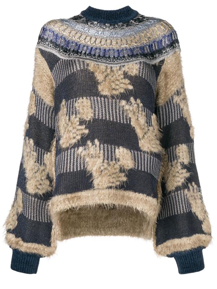 Mame Mesh Knit Oversized Sweater - Nude & Neutrals