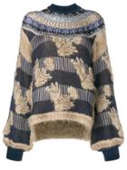 Mame Mesh Knit Oversized Sweater - Nude & Neutrals