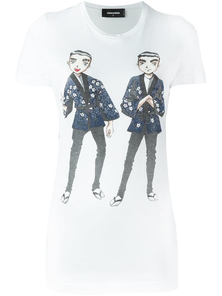 Dsquared2 Printed T-shirt, Women's, Size: Medium, White, Cotton