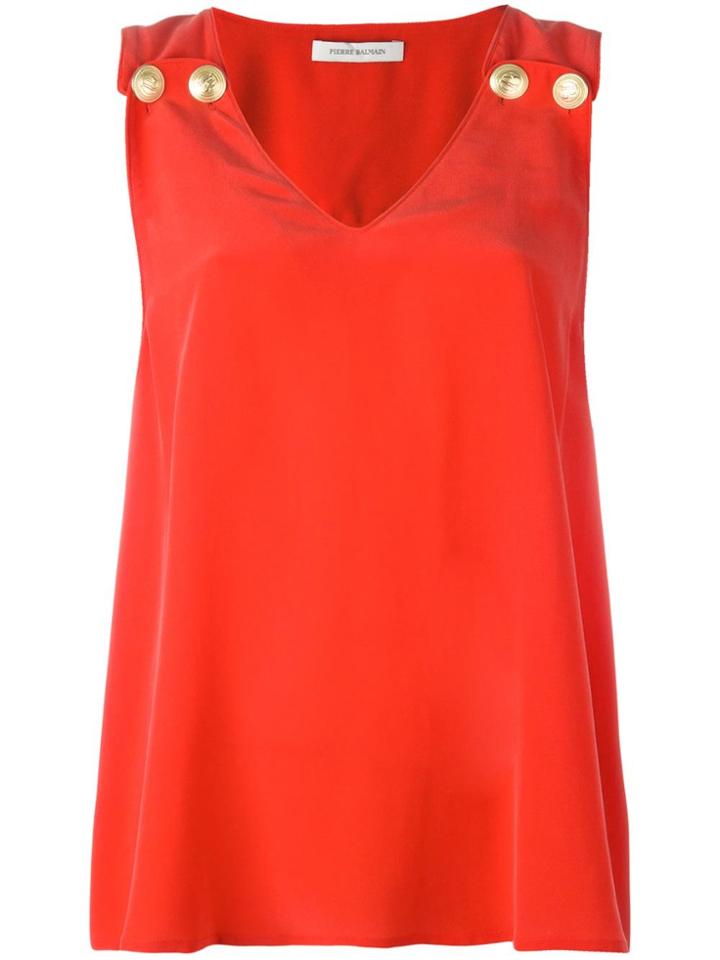 Pierre Balmain V-neck Tank Top - Red
