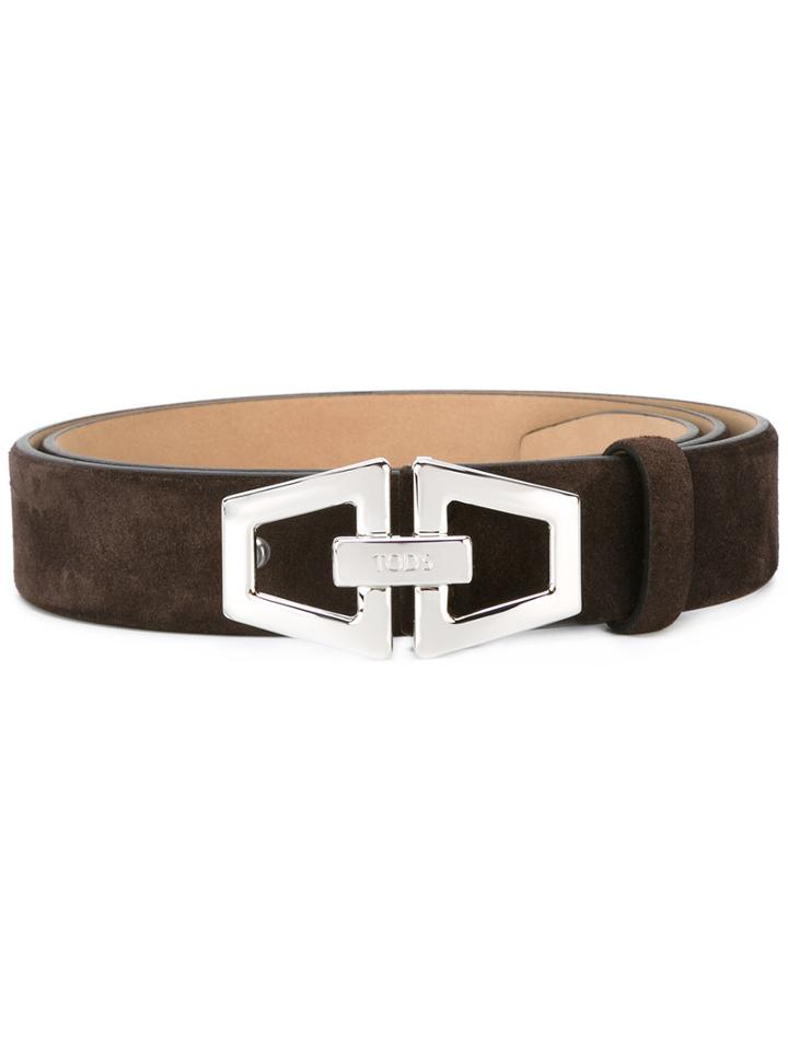 Tod's Buckled Belt, Men's, Size: 110, Brown, Leather