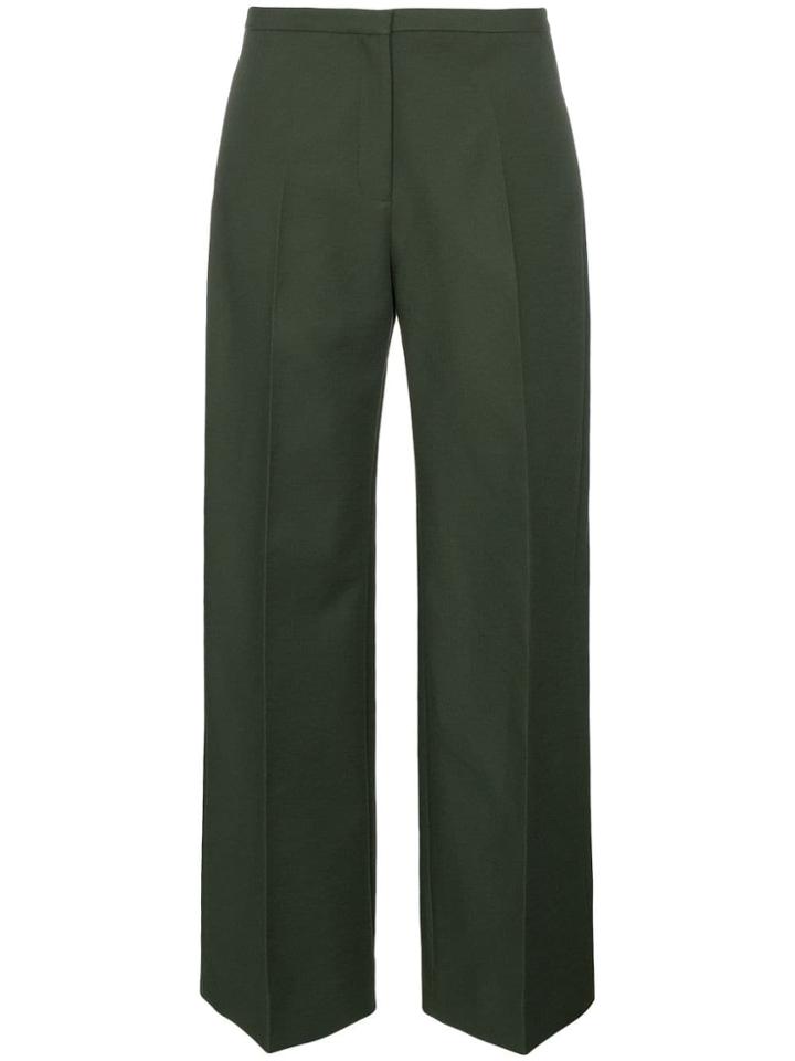 Khaite Charlize Straight Leg Cotton Trousers - Green