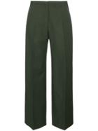 Khaite Charlize Straight Leg Cotton Trousers - Green
