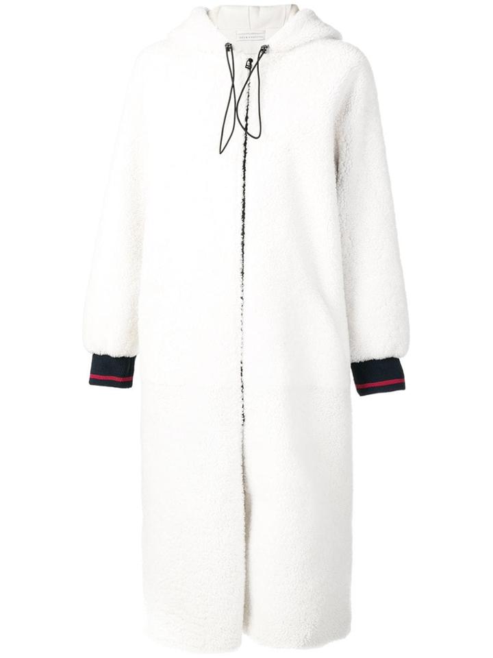 Inès & Maréchal Shearling Long Coat - White