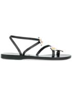 Fabrizio Viti Floral Flat Sandals - Black