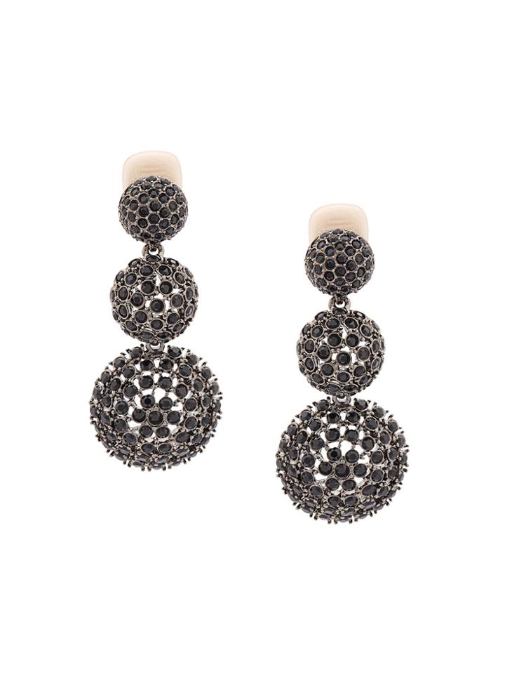Oscar De La Renta Dome Drop Earrings - Black