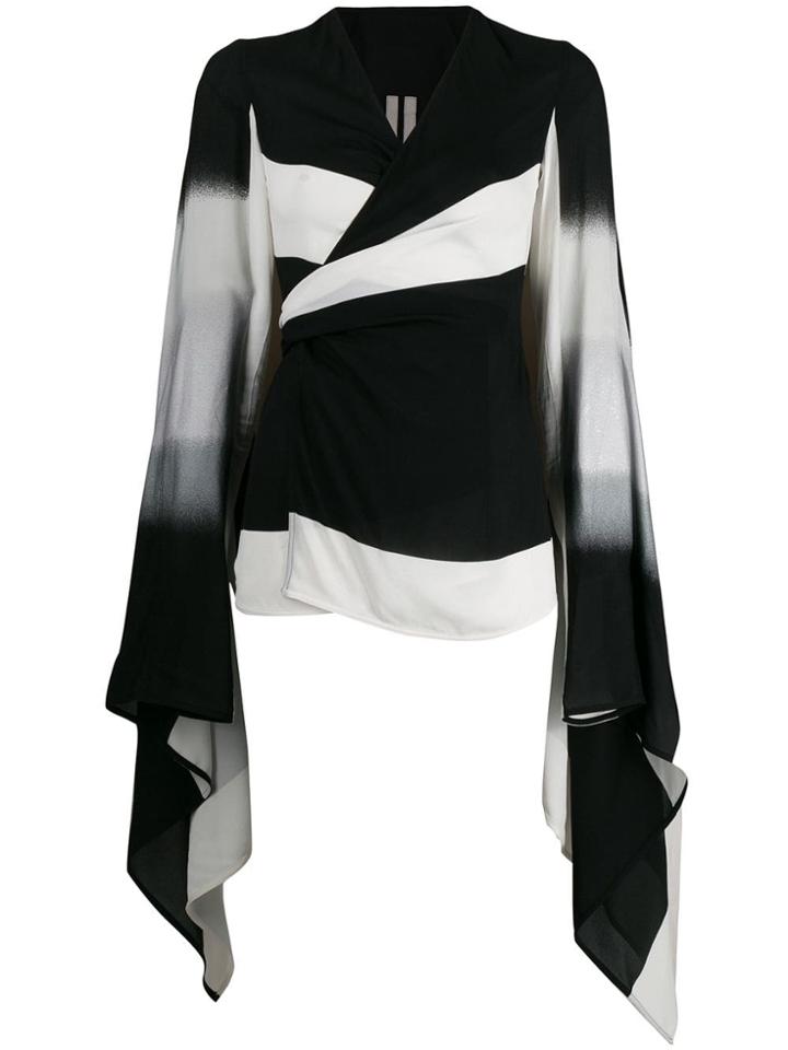Rick Owens Striped Wrap Top - Black