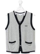Boss Kids Contrast Sleeveless Cardigan - Grey