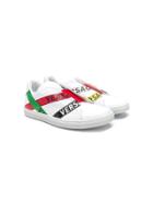 Young Versace Teen Logo Print Slip-on Sneakers - White