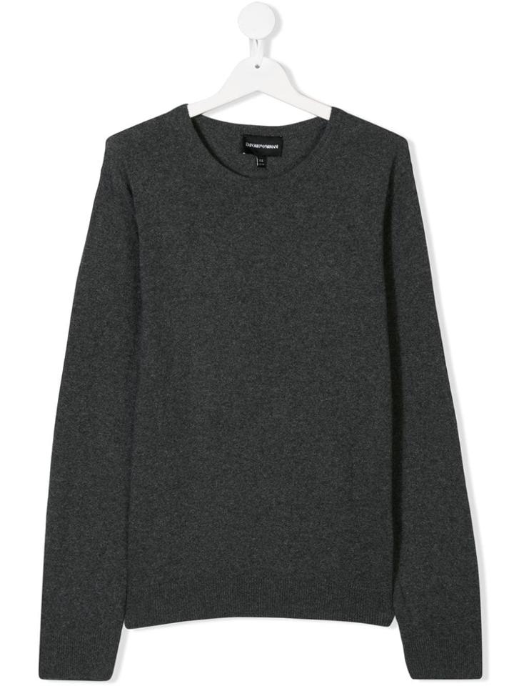 Emporio Armani Kids Teen Crew Neck Sweater - Grey