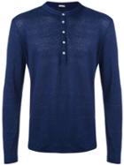 Buttoned Sweatshirt - Men - Linen/flax - L, Blue, Linen/flax, Massimo Alba