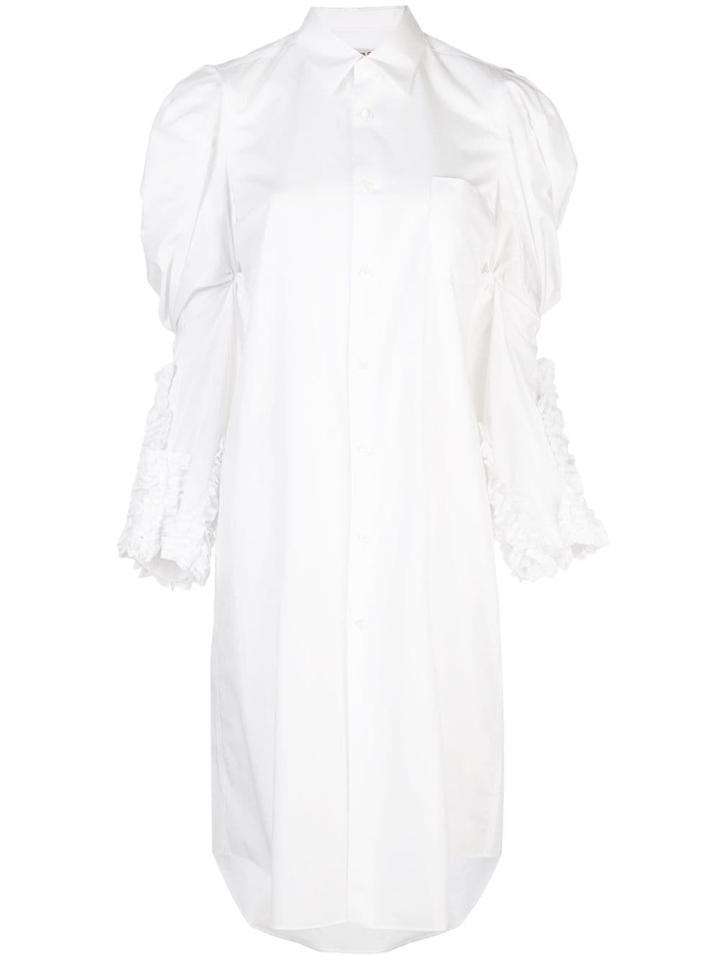 Comme Des Garçons Puffed-shoulder Shirt Dress - White