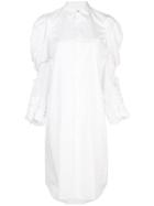 Comme Des Garçons Puffed-shoulder Shirt Dress - White