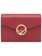 Fendi Foldover Logo Wallet - Red