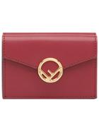 Fendi Foldover Logo Wallet - Red