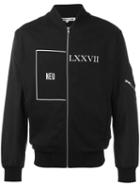 Mcq Alexander Mcqueen Front Zip Print Jacket, Men's, Size: Large, Black, Cotton/polyester