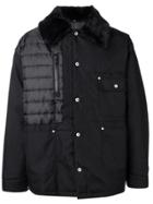 Maison Margiela Furry Collared Coat - Black