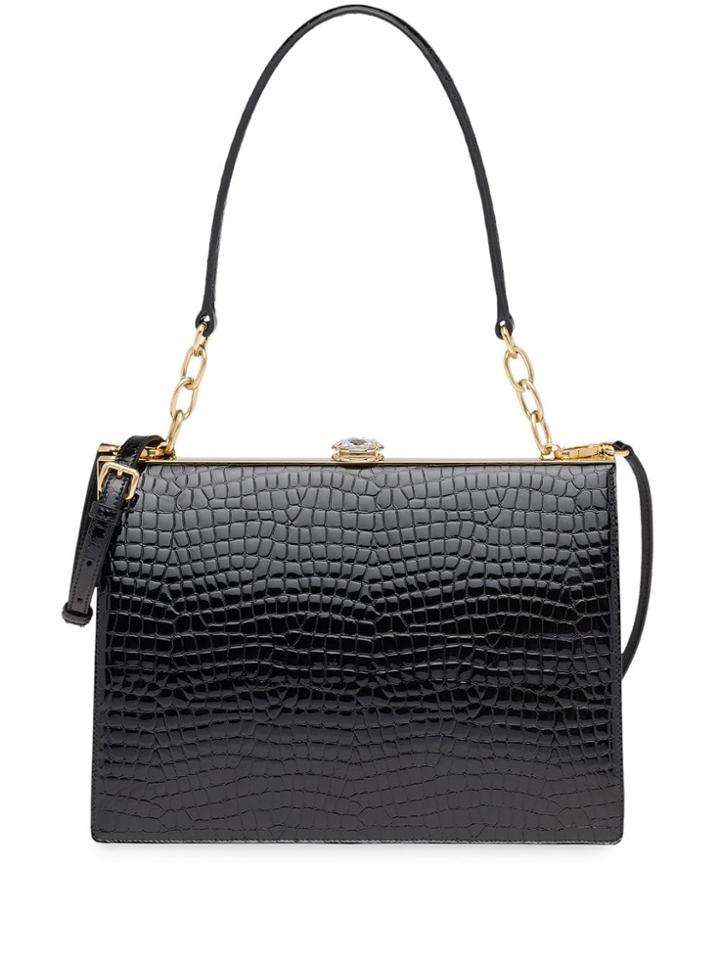 Miu Miu Miu Solitaire Crocodile Print Bag - Blue