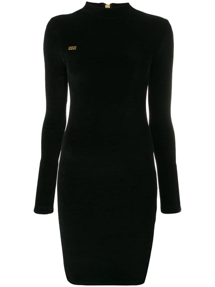 Gcds Long Sleeve Fitted Dress - Black