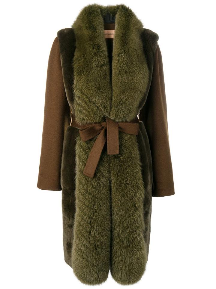 Yves Salomon Long Oversized Coat - Green