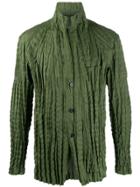 Issey Miyake Men Pleated Shirt - Green