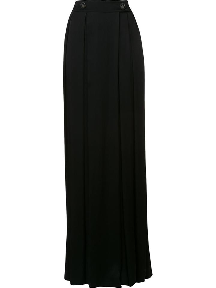 Lanvin Button Detail Palazzo Pants, Women's, Size: 36, Black, Viscose