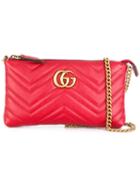Gucci Gg Marmont Wallet Crossbody Bag, Women's, Red, Calf Leather