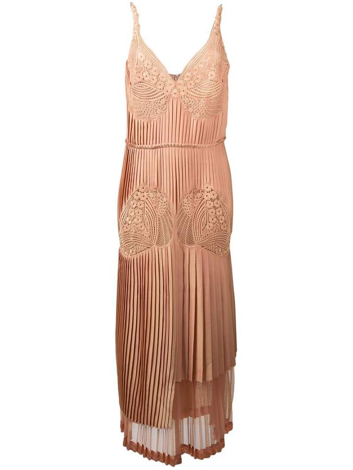 Stella Mccartney Pleated Lace Dress, Women's, Size: 42, Pink/purple, Silk/cotton/polyester/viscose