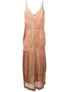 Stella Mccartney Pleated Lace Dress, Women's, Size: 42, Pink/purple, Silk/cotton/polyester/viscose