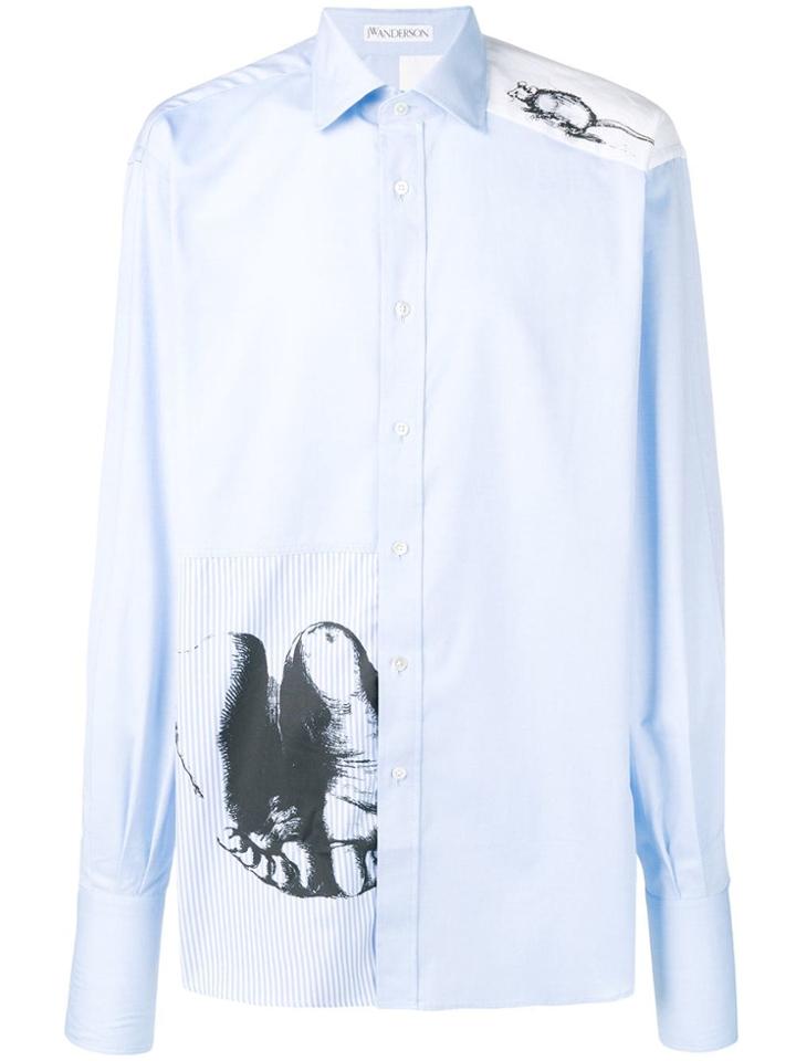 Jw Anderson Print Detail Shirt - Blue