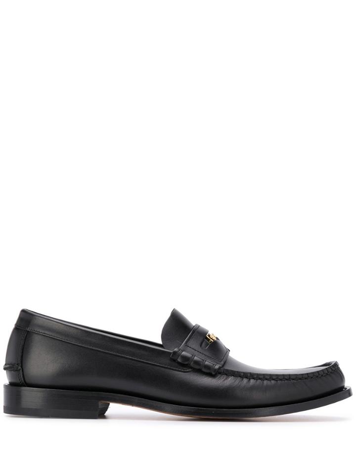 Versace Medusa Embellished Loafers - Black