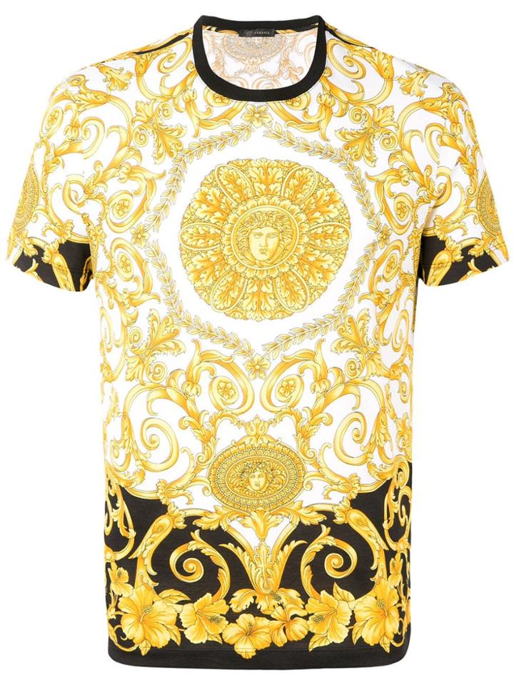 Versace Baroque Print T-shirt - Yellow