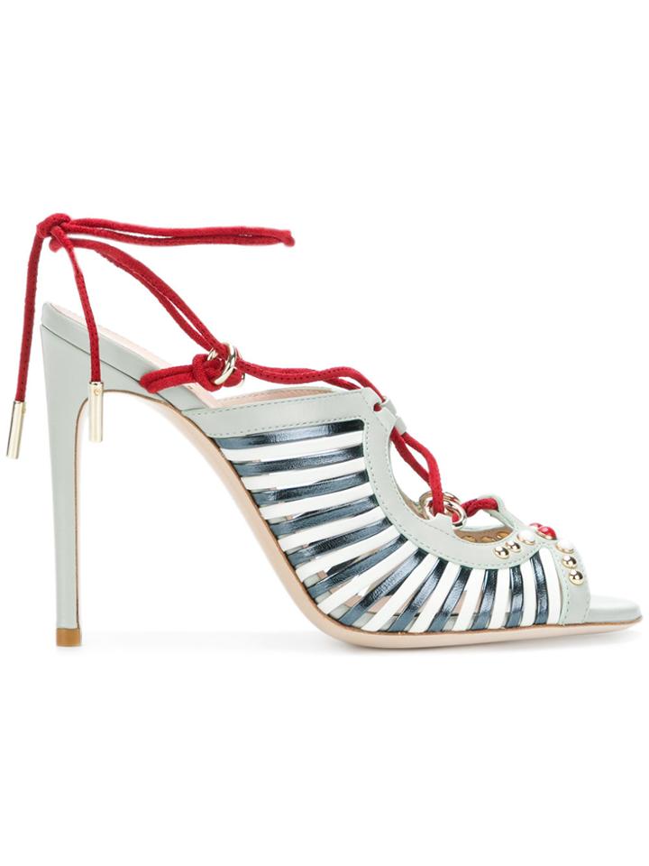 Pollini Embellished Lace-up Sandals - Multicolour