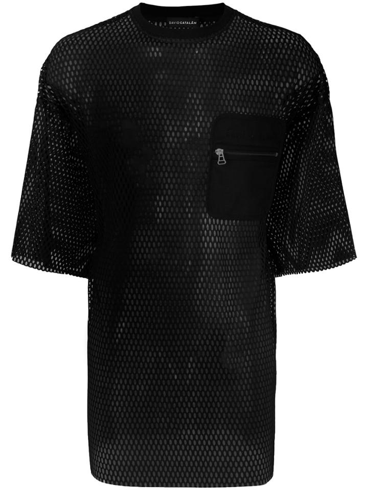 David Catalan Mesh Pocket T-shirt - Black
