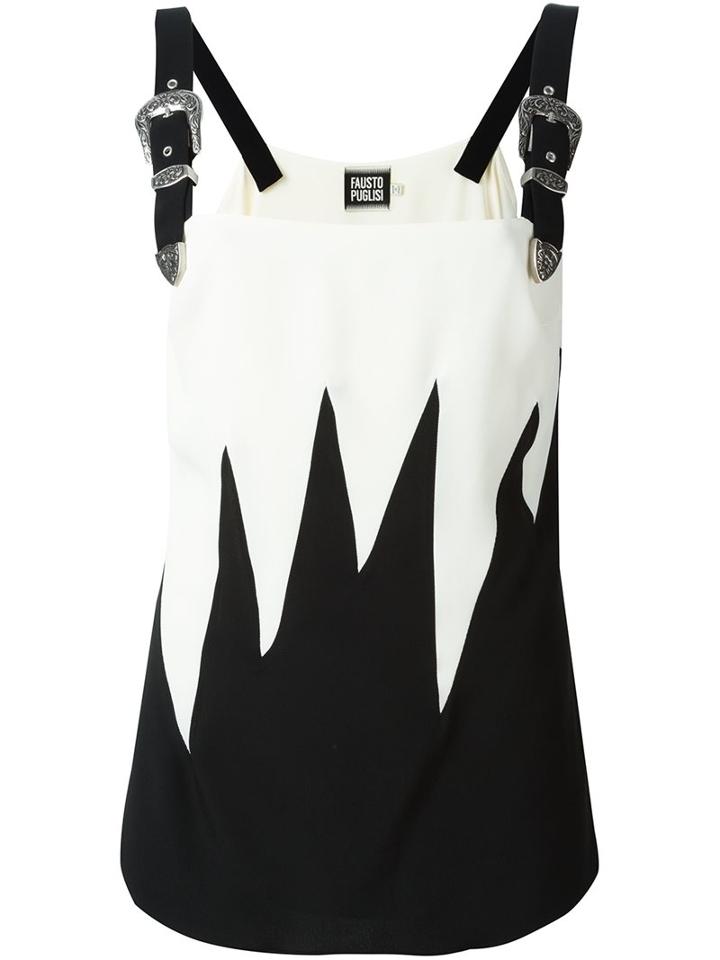 Fausto Puglisi Buckled Strap Top, Women's, Size: 42, White, Acetate/silk