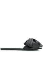 Balenciaga Bow Open-toe Flat Sandals - Black