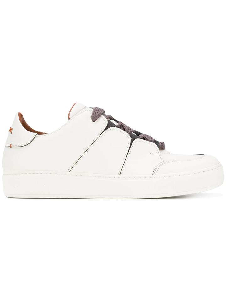 Ermenegildo Zegna Couture Scallop Detailed Sneakers - White