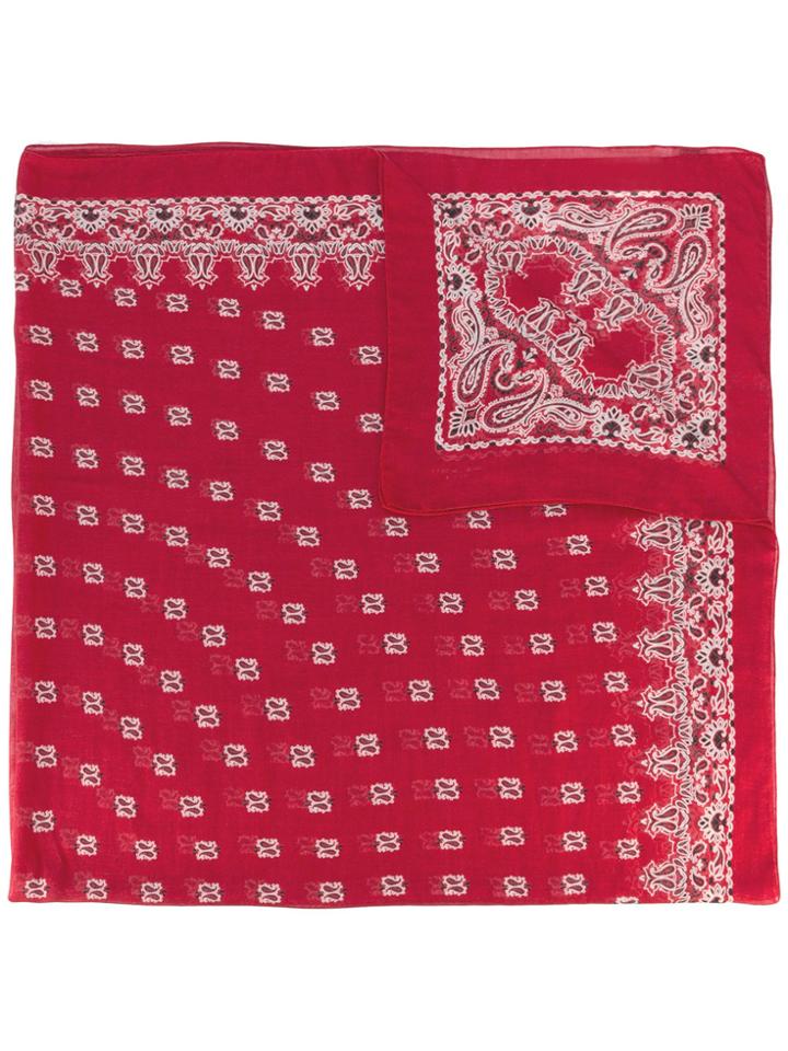 Saint Laurent Bandana Print Scarf - Red