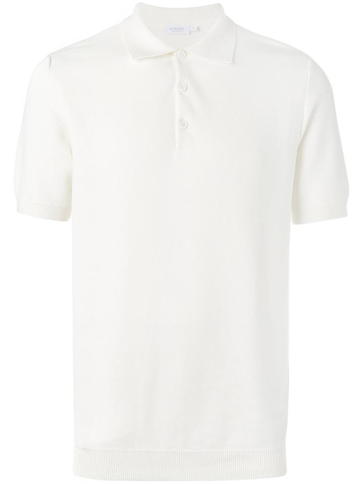 Sunspel Heavyweight Polo Shirt, Men's, Size: Large, White, Cotton