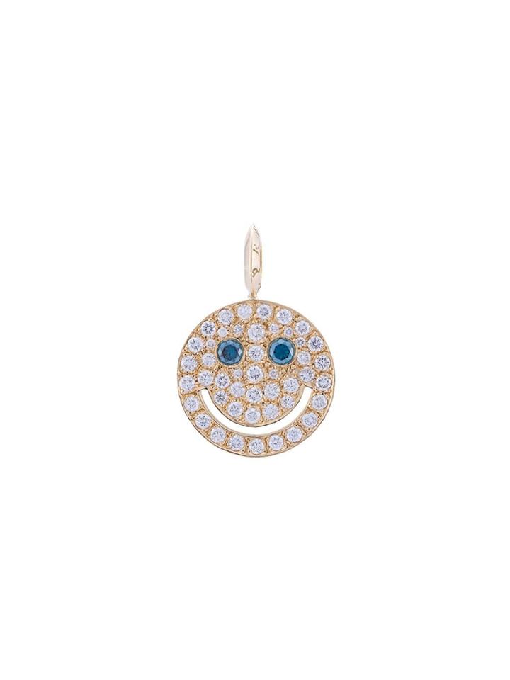 Eyefunny Diamond Smiley Pendant - Yellow & Orange